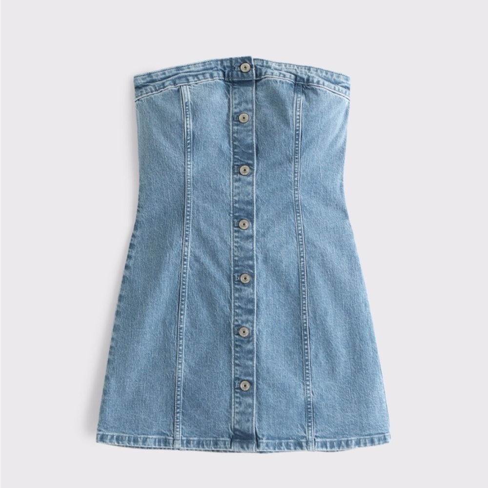 The A&F Mara Strapless Denim Mini Dress